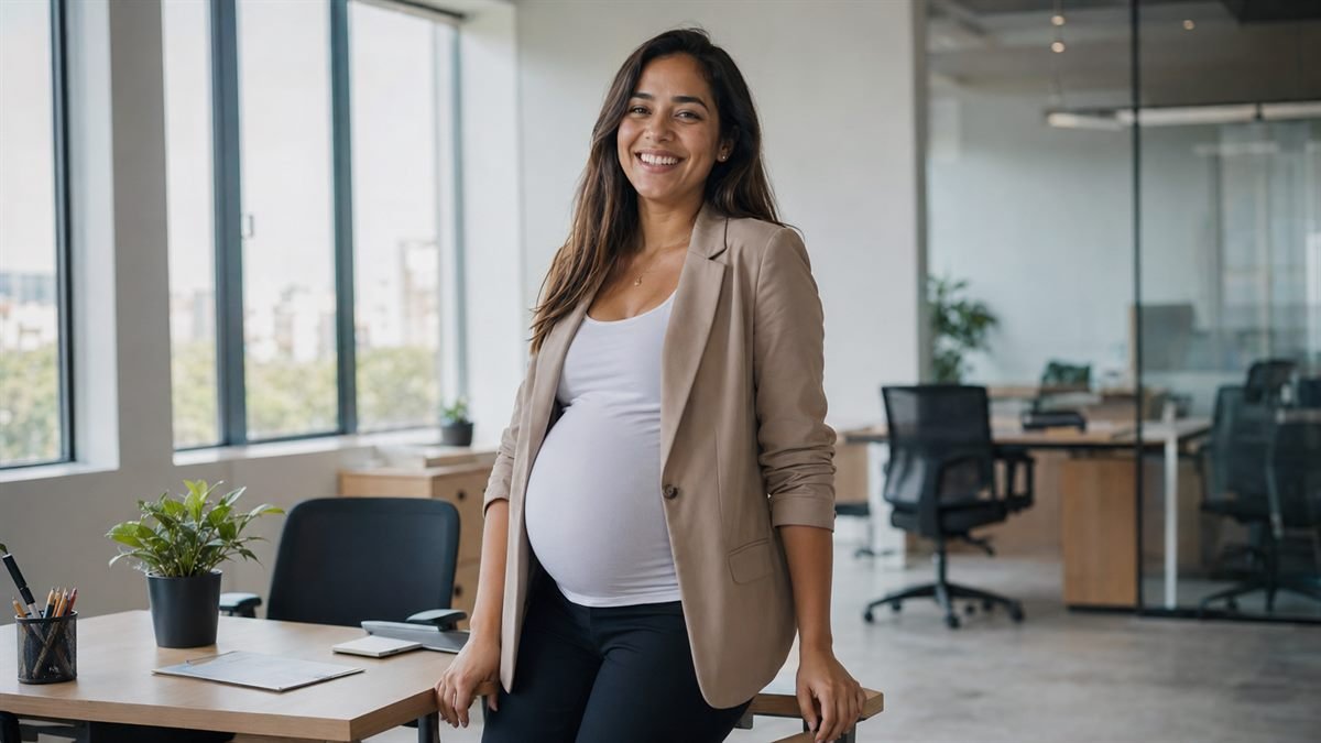 Gestante segura dos direitos da grávida no trabalho