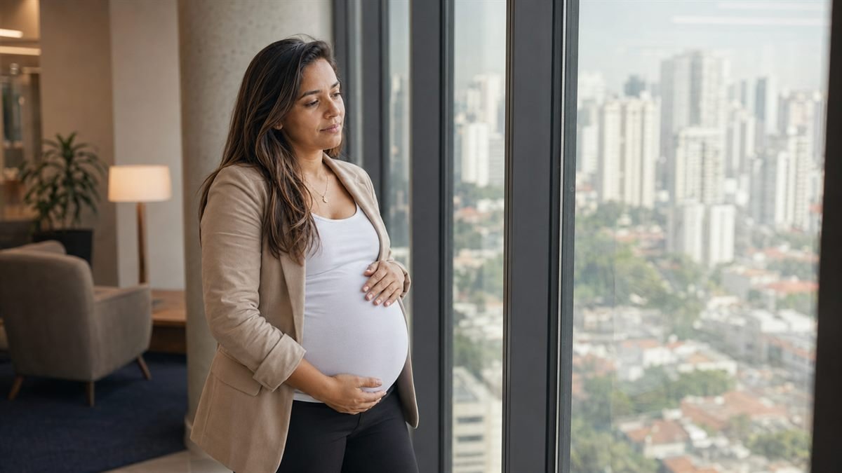 Da barriga ao colo, protegida Grávida tranquila no trabalho, protegida por lei