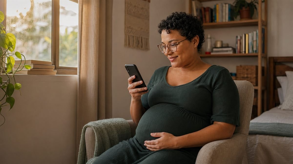 Aprovado: renda garantida para o começo Mãe recebendo a aprovação do salário-maternidade para desempregada