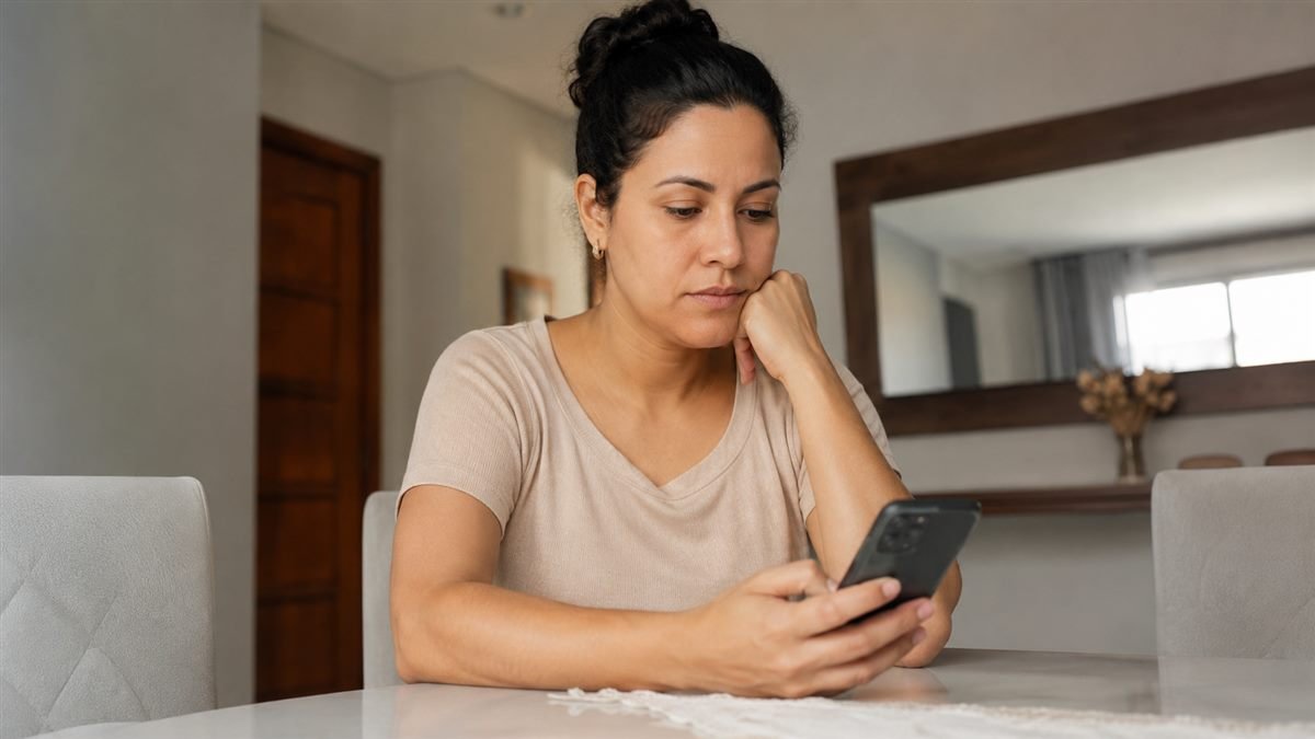 Mãe preocupada com a pensão depois que o pai ficou desempregado